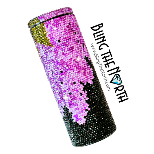 LILAC CASCADE American Flag Rhinestone Tumbler | 20oz Slurp Straight | Bling the North | Custom Bling Design | Glass Rhinestones | Straw Included