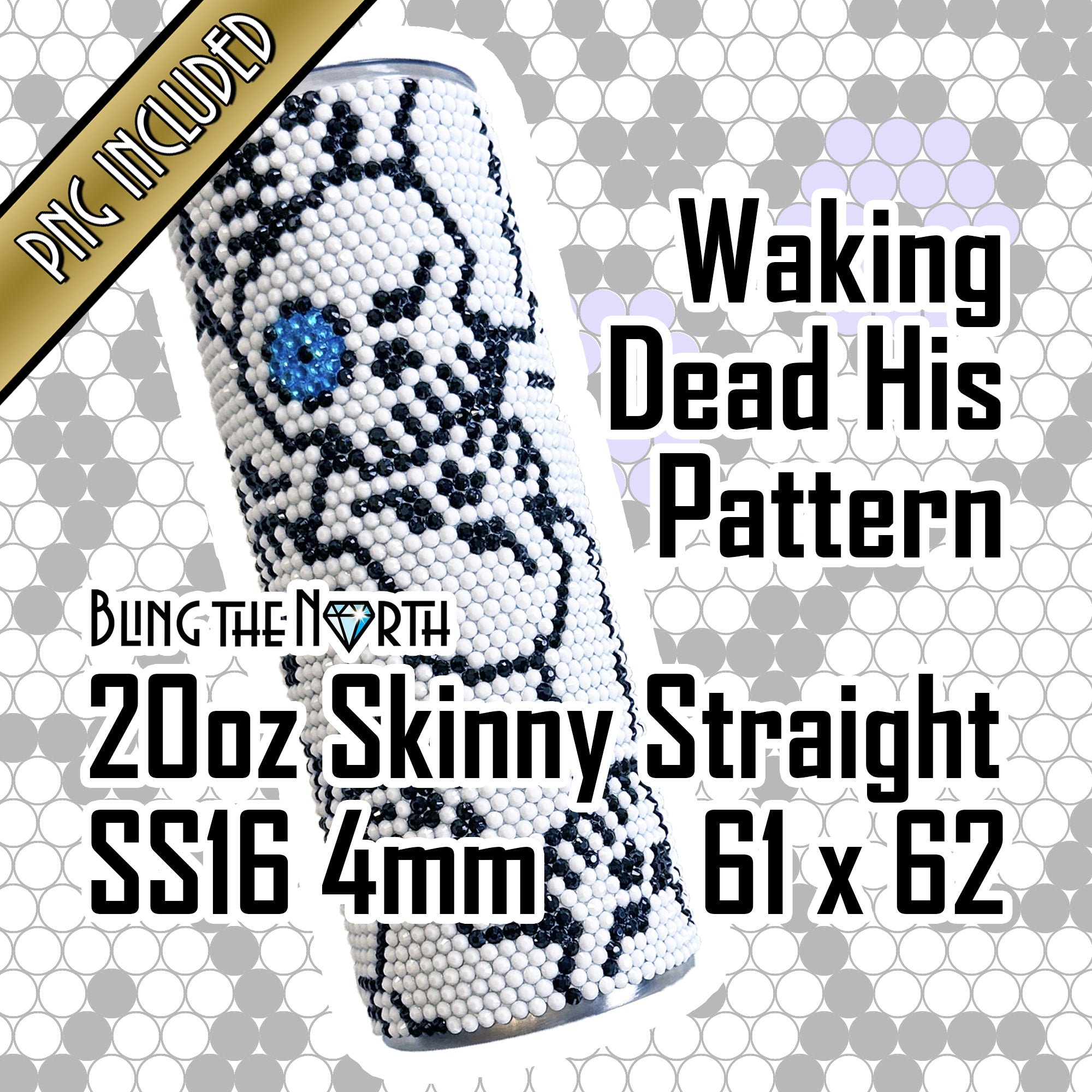 Deathsinger Pattern WAKING DEAD HIS Rhinestone Pattern Template | SS16 4mm - 20oz Skinny S ...