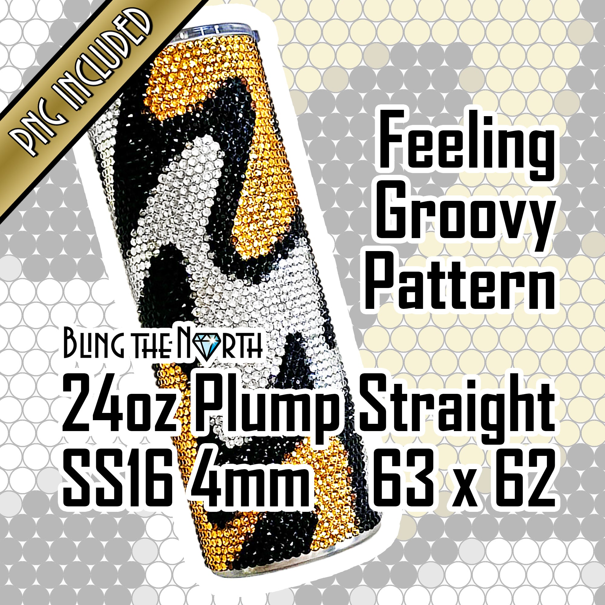 FEELING GROOVY Rhinestone Pattern Template | SS16 4mm - 24oz Plump Str ...