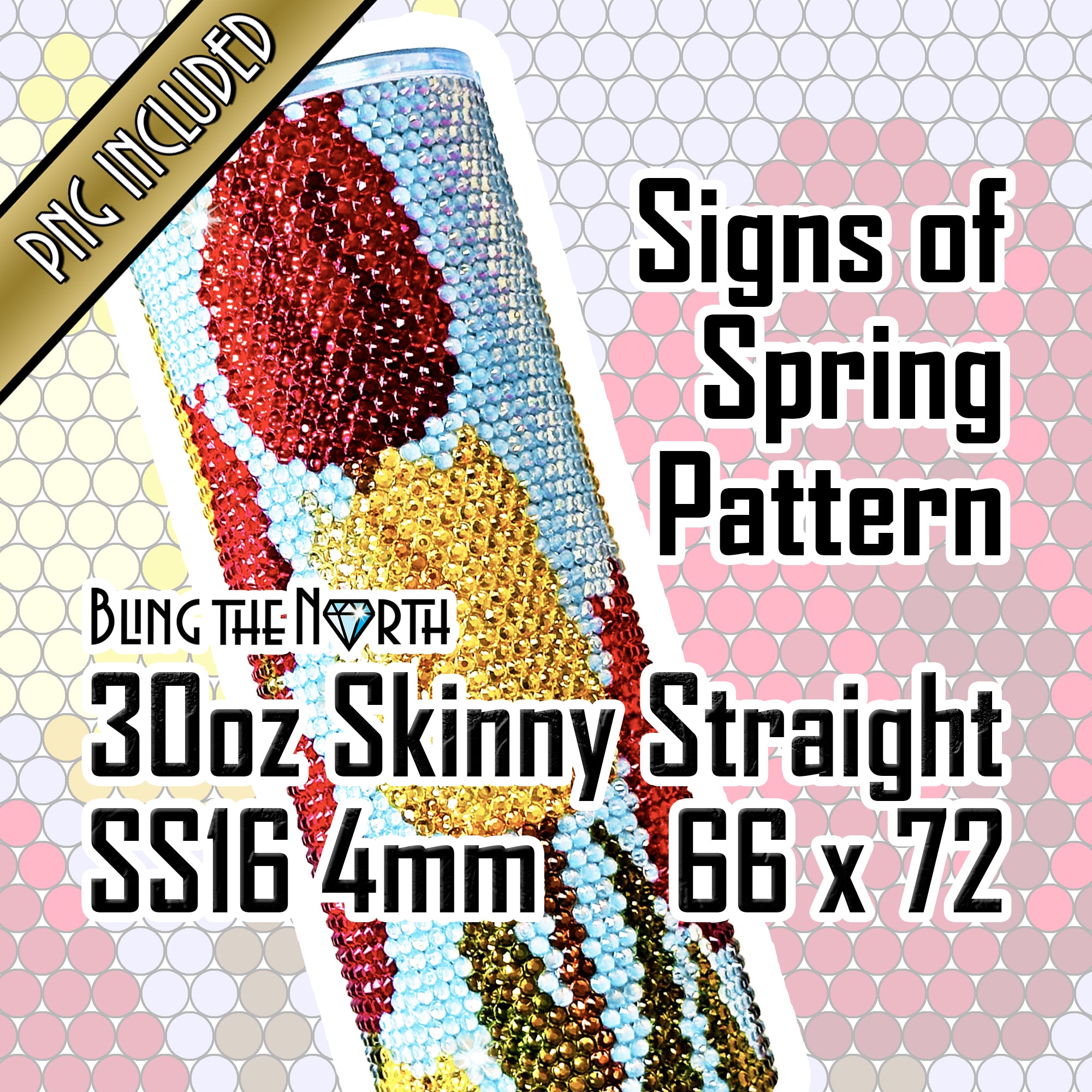 SIGNS OF SPRING Rhinestone Pattern Template | SS16 4mm - 30oz Skinny S ...