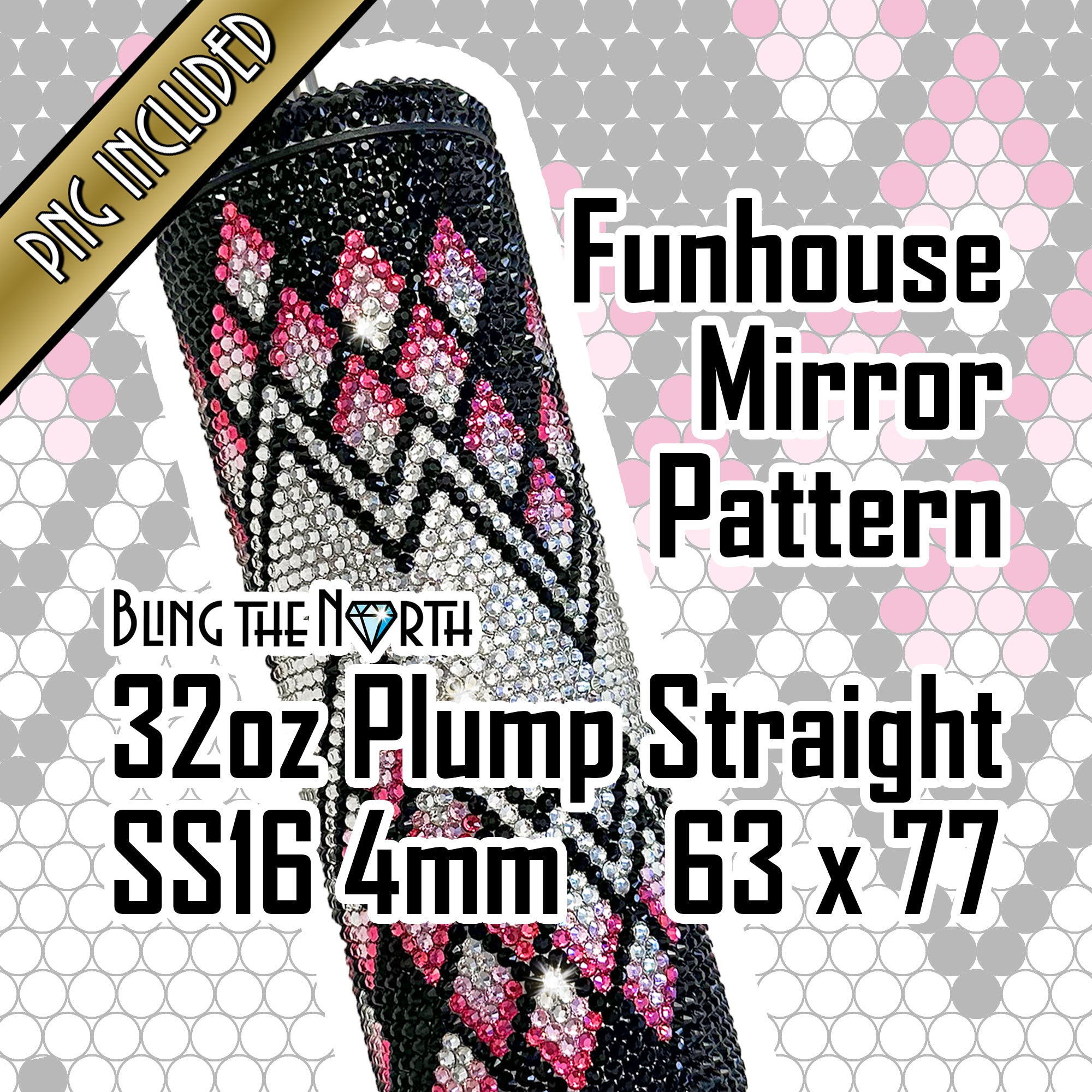 Funhouse Patterns FUNHOUSE MIRROR Rhinestone Pattern Template | SS16 4mm - 32oz Plump St ...