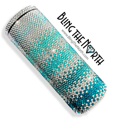 SEASIDE FADE Rhinestone Pattern Template | SS16 4mm - 20oz Skinny Straight Tumbler Design | PNG for Sublimation or Vinyl