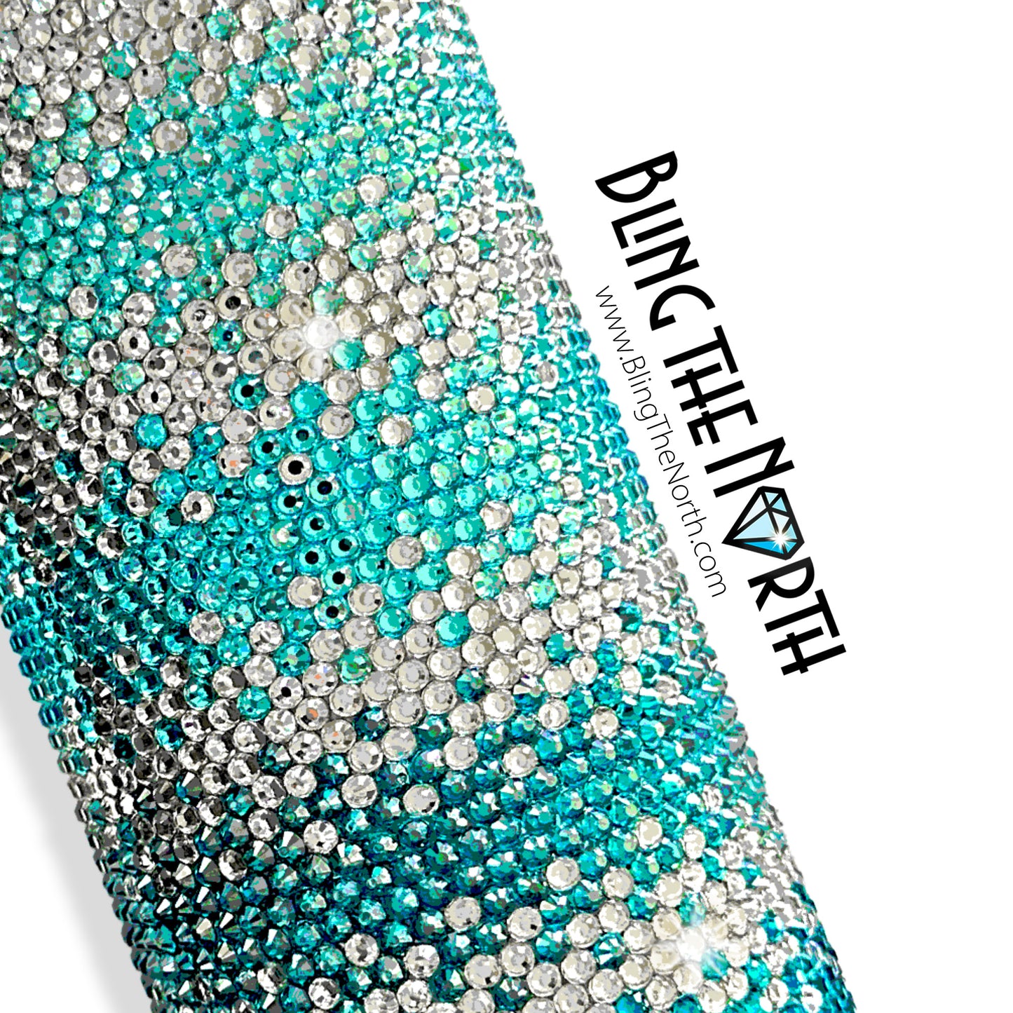 SEASIDE FADE Rhinestone Pattern Template | SS16 4mm - 20oz Skinny Straight Tumbler Design | PNG for Sublimation or Vinyl