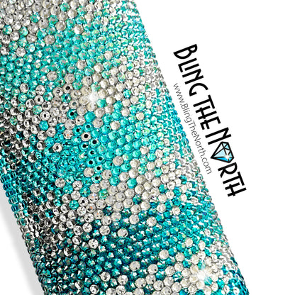 SEASIDE FADE Rhinestone Pattern Template | SS16 4mm - 20oz Skinny Straight Tumbler Design | PNG for Sublimation or Vinyl