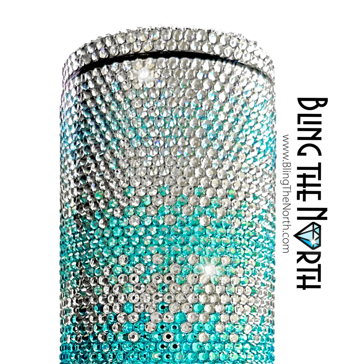 SEASIDE FADE Rhinestone Pattern Template | SS16 4mm - 20oz Skinny Straight Tumbler Design | PNG for Sublimation or Vinyl