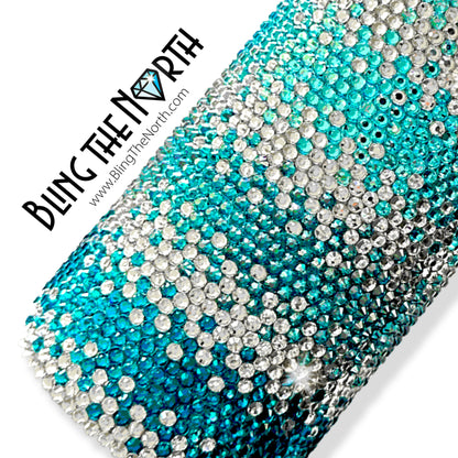 SEASIDE FADE Rhinestone Pattern Template | SS16 4mm - 20oz Skinny Straight Tumbler Design | PNG for Sublimation or Vinyl