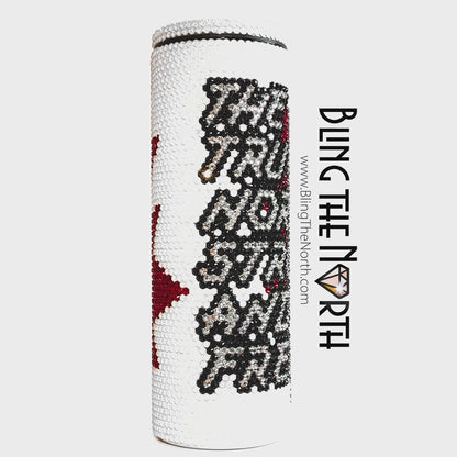 TRUE NORTH Oh Canada Rhinestone Tumbler | 20oz Slurp Straight | Bling the North | Custom Bling Design | Glass Rhinestones | Straw Included