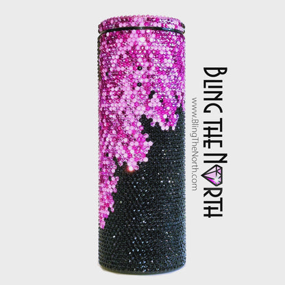 LILAC CASCADE American Flag Rhinestone Tumbler | 20oz Slurp Straight | Bling the North | Custom Bling Design | Glass Rhinestones | Straw Included