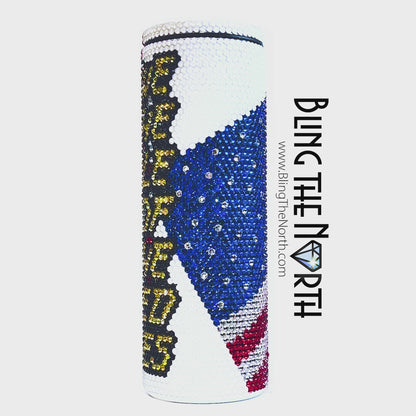 WE THE PEOPLE American Flag Rhinestone Tumbler | 20oz Slurp Straight | Bling the North | Custom Bling Design | Glass Rhinestones | Straw Included