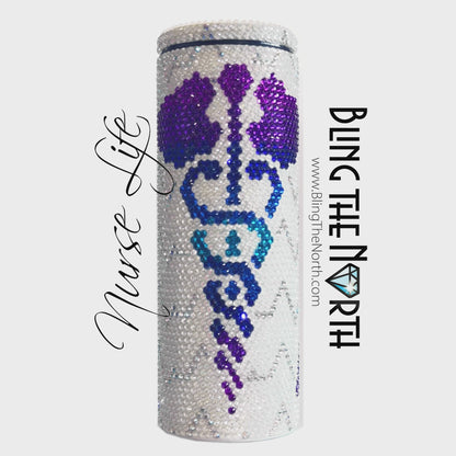 NURSE LIFE Rhinestone Pattern Template | SS16 4mm - 20oz Skinny Straight Tumbler Design | PNG for Sublimation or Vinyl